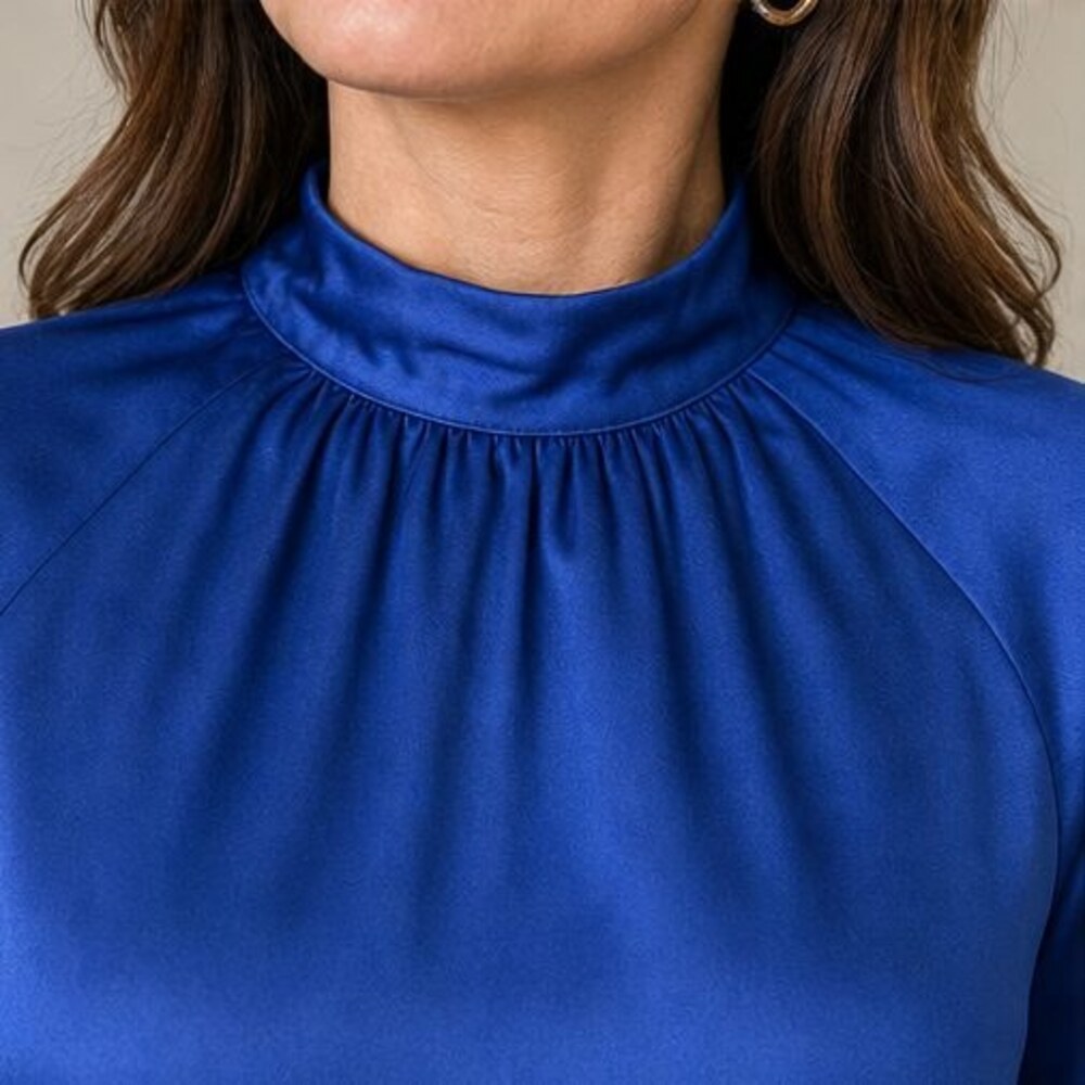 Ivory Tie Neck Blouse - Picture 4 of 6